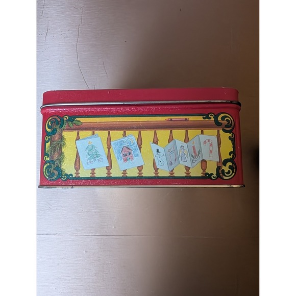 1992 Crayola Tin Box Christmas Scene Children‎ Dog Holiday Decor Collectible - Picture 6 of 11